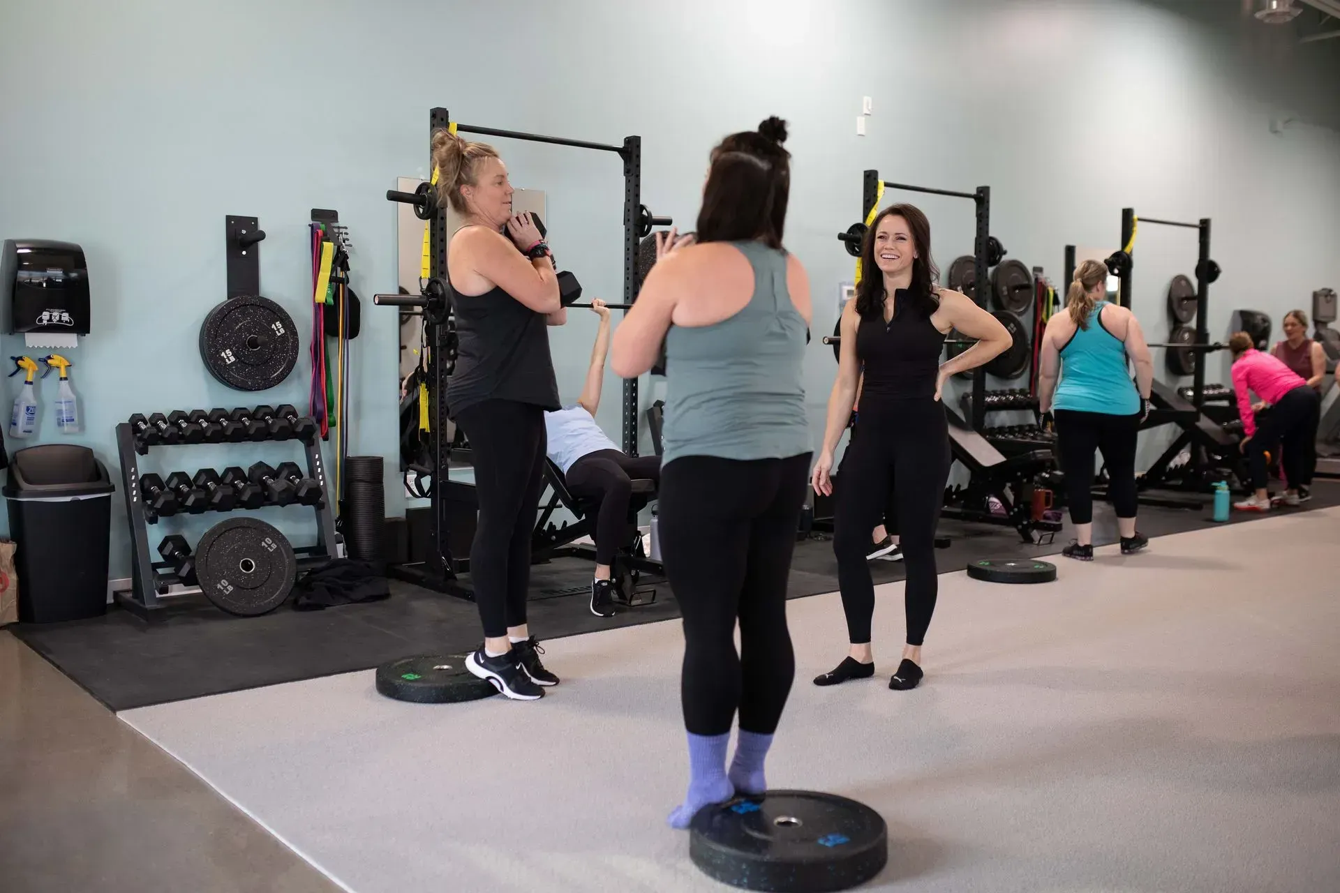A group of women working out