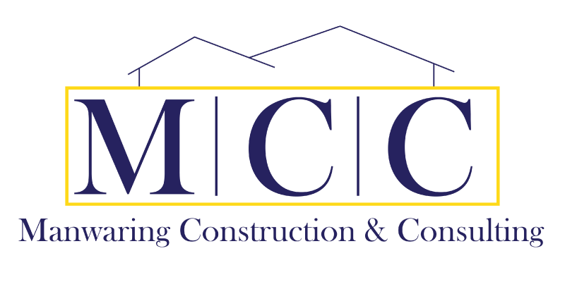 A logo for a company called manwaring construction and consulting