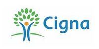 Cigna logo with blue text and a green-and-blue tree-like icon
