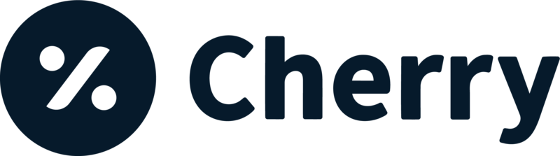Cherry logo with a navy percent icon and the word “Cherry” in navy text