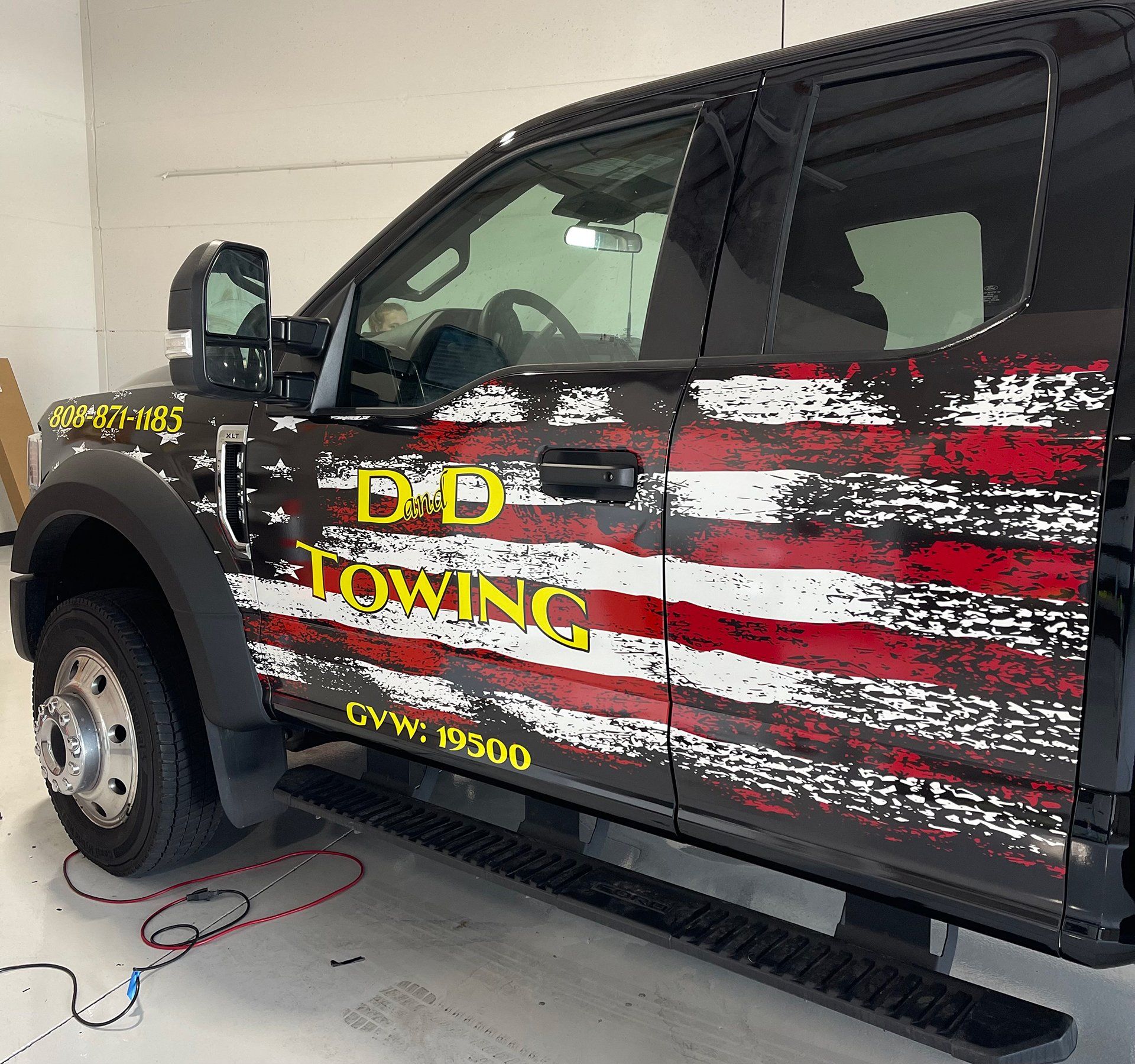 us flag custom vehicle wrap