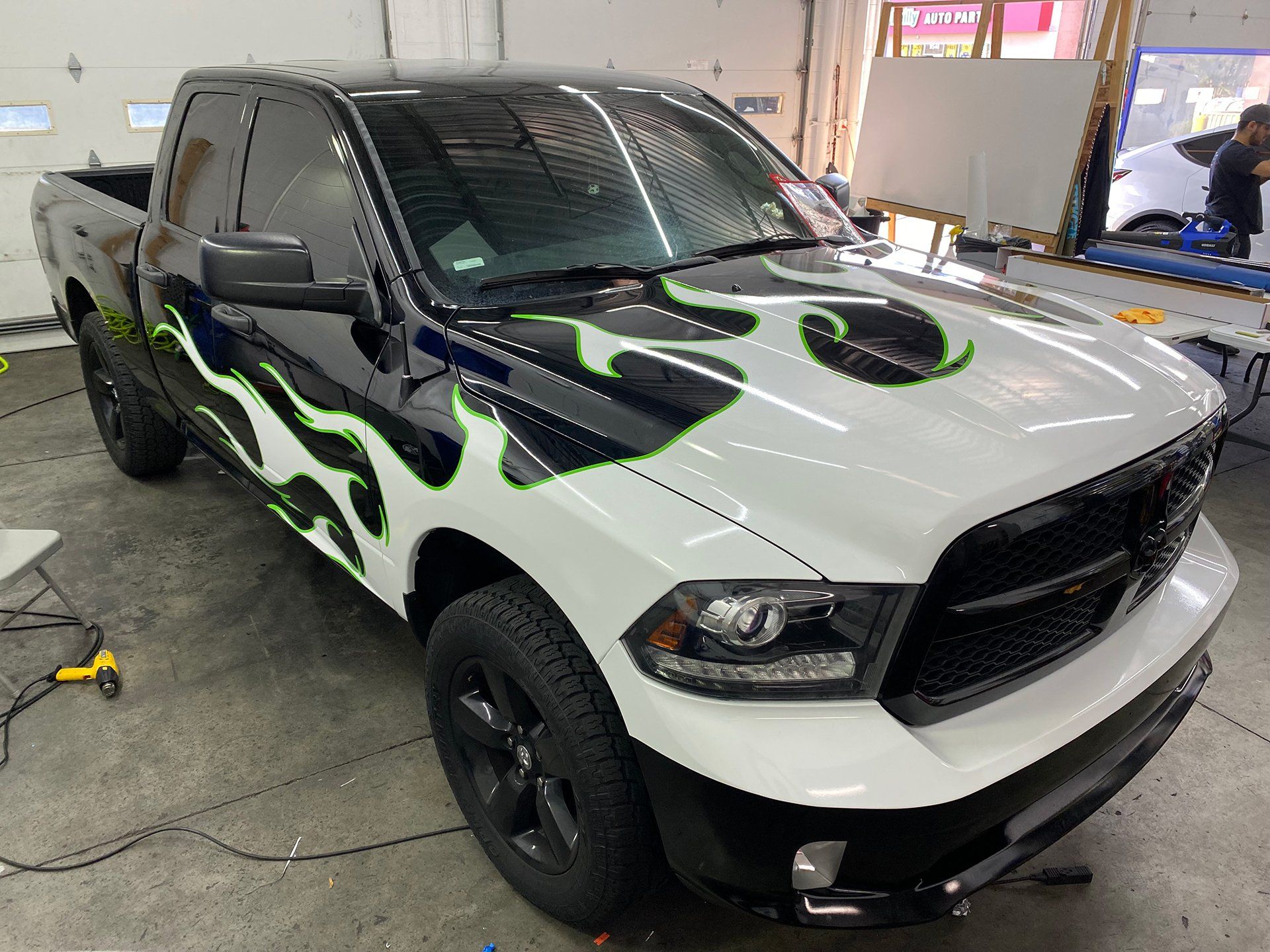 black truck custom vehicle wrap