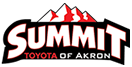 The Summit Toyota of Akron logo has a mountain in the background.