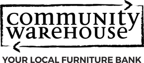 Community Warehouse logo with arrows and tagline “Your local furniture bank”