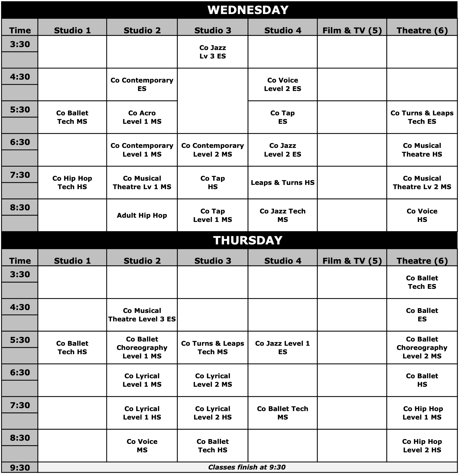 Schedule