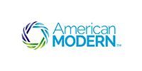 American Modern logo with teal and blue text and a multicolored circular icon