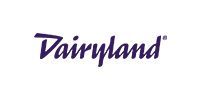 Dairyland logo in purple script on a white background