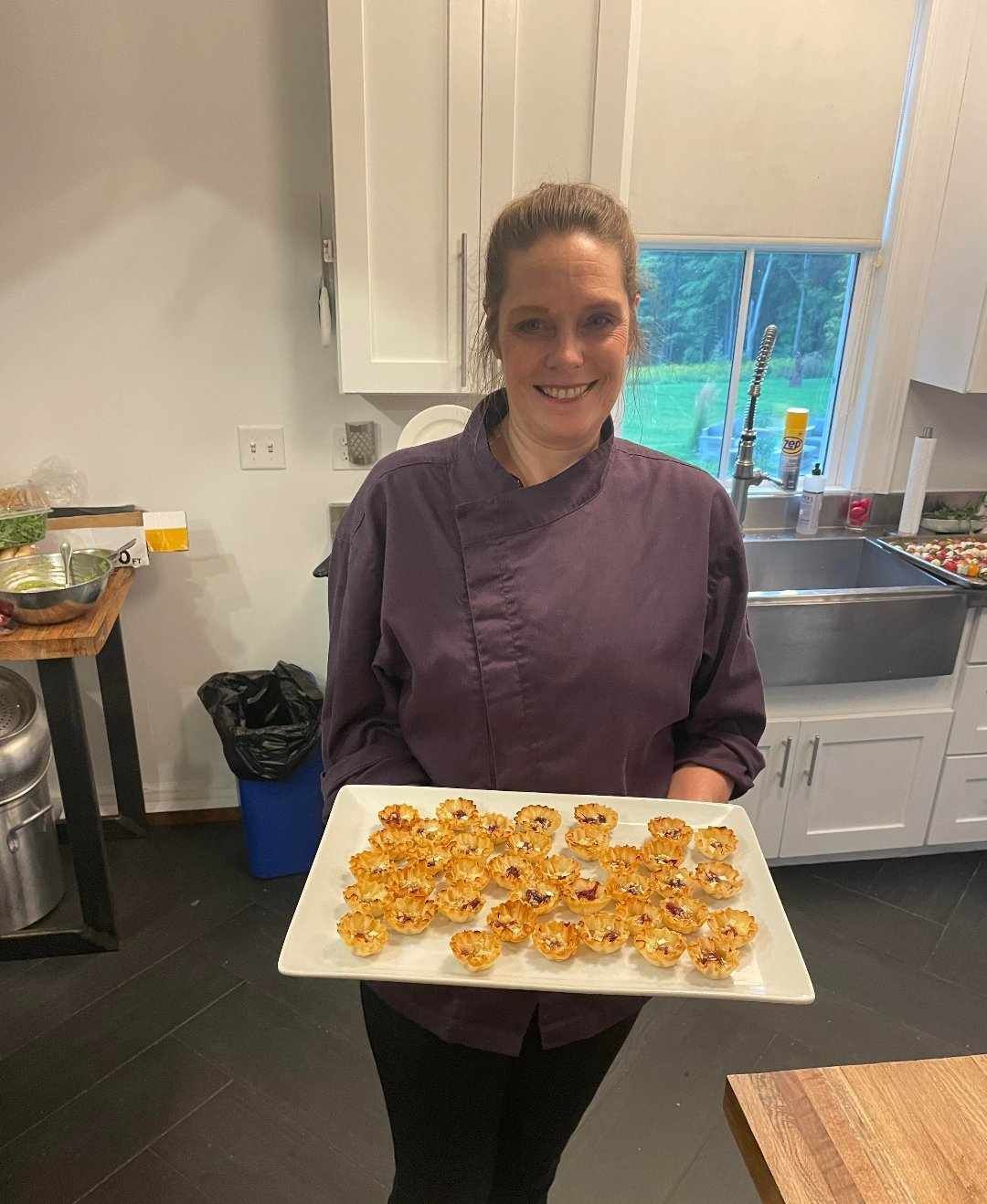 lady holding onto food