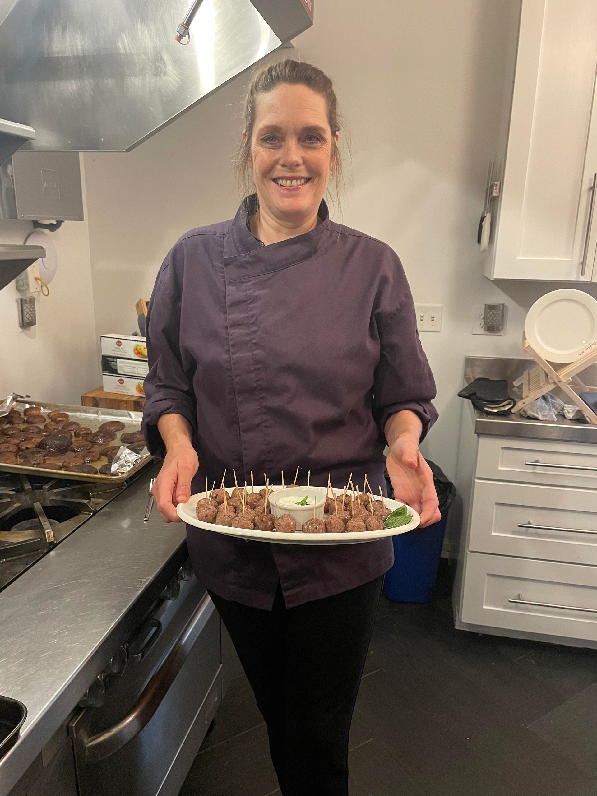 Lady holding onto food