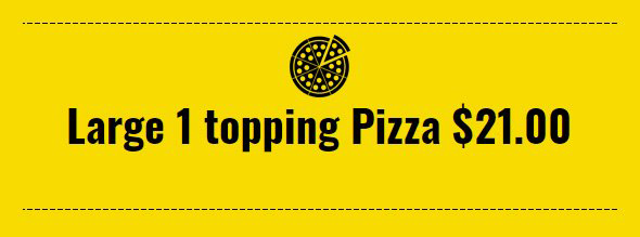 Large 1 topping Pizza Coupon