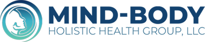 Logo for Mind-Body Holistic Health Group, LLC: Blue and teal design with a profile of a face and text.
