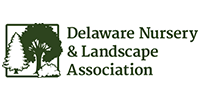 Logo for Delaware Nursery & Landscape Association with trees in a green box and text.