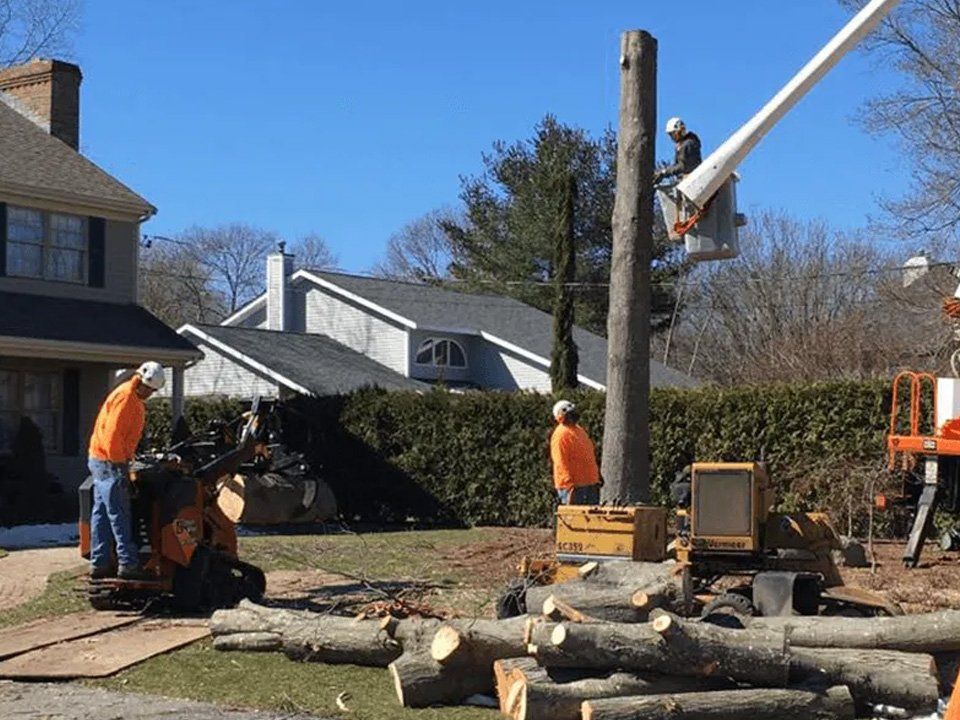 A tree chipper with a trailer attached to it