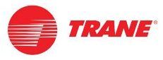 A red circle with the word trane on it.