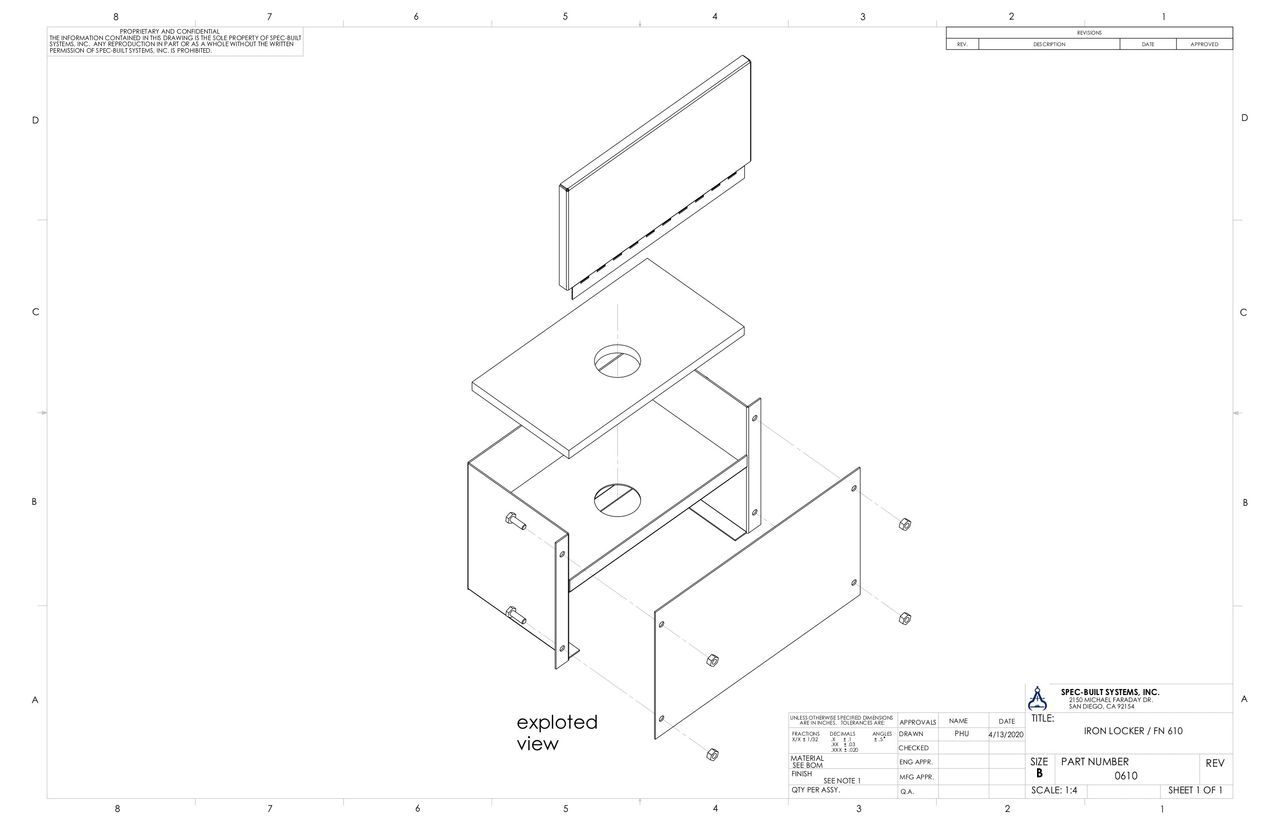 Exploded view of a wooden stand with rectangular and cylindrical holes, illustrating assembly.