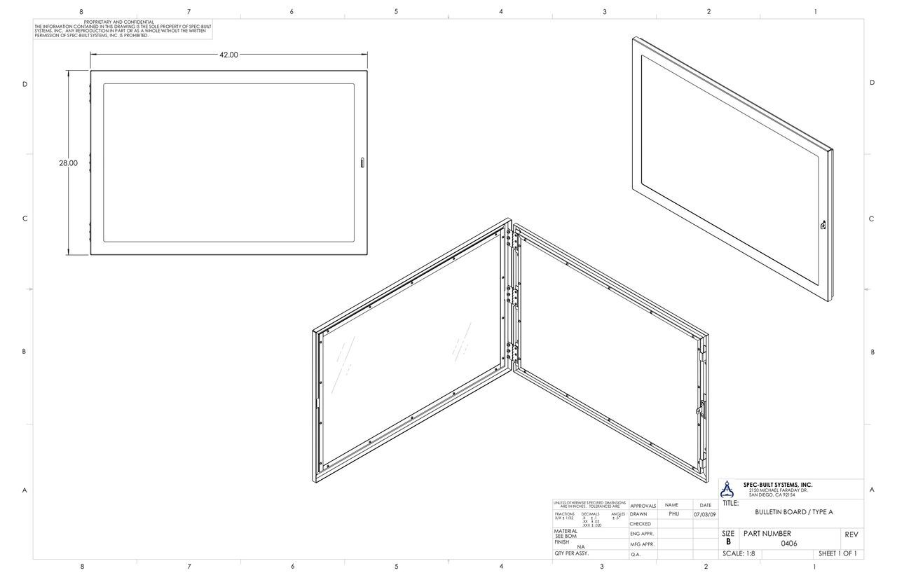 Technical drawing of a rectangular frame, shown in various views, including top-down and angled perspectives, with dimensions indicated.