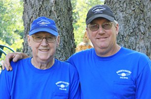 Robert Barr and Dann Barr in blue shirt