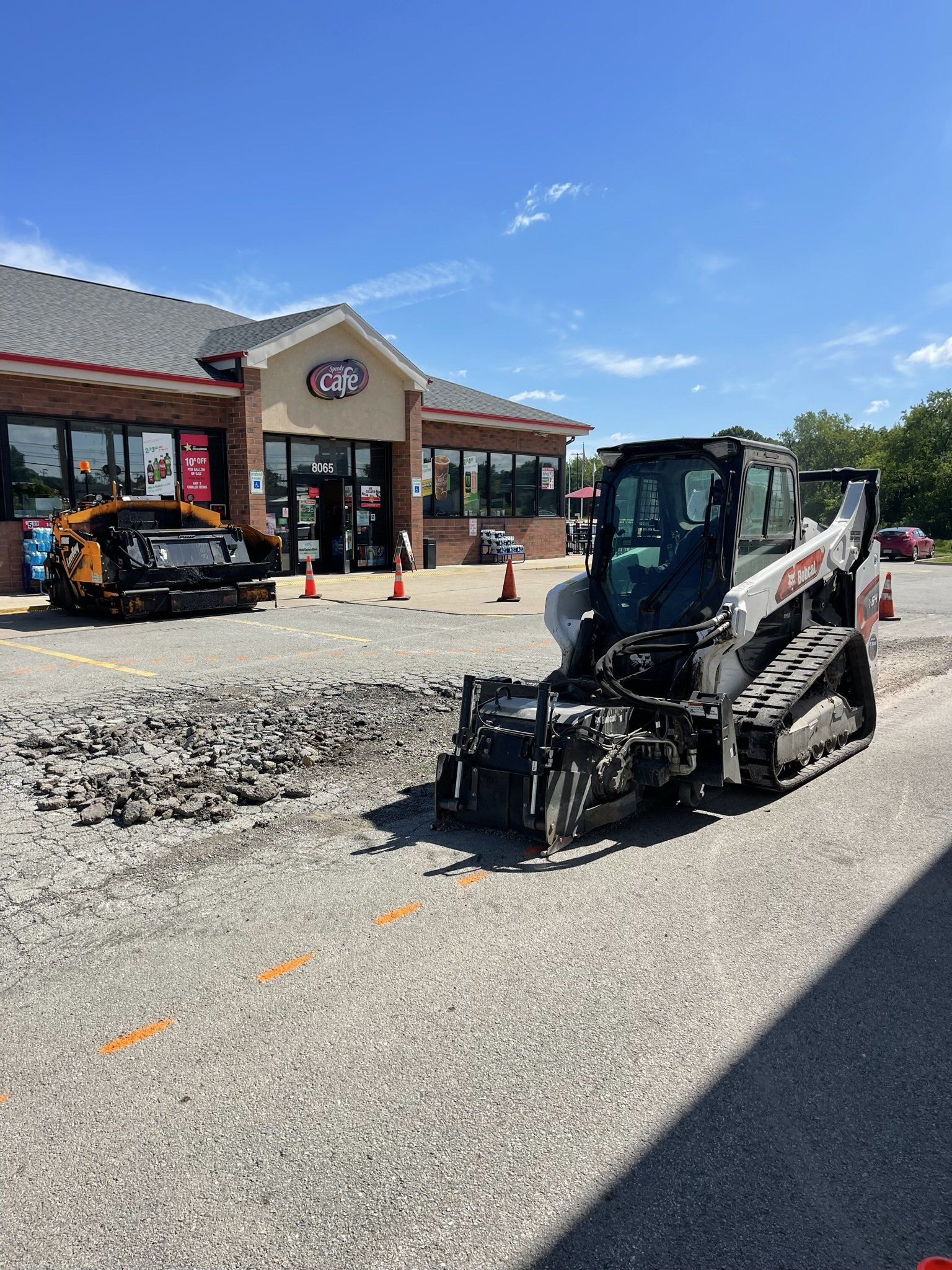 working on asphalt