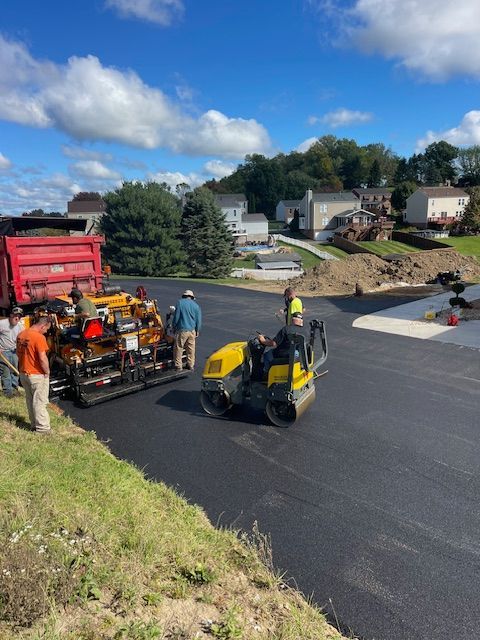 working on a road pavement
