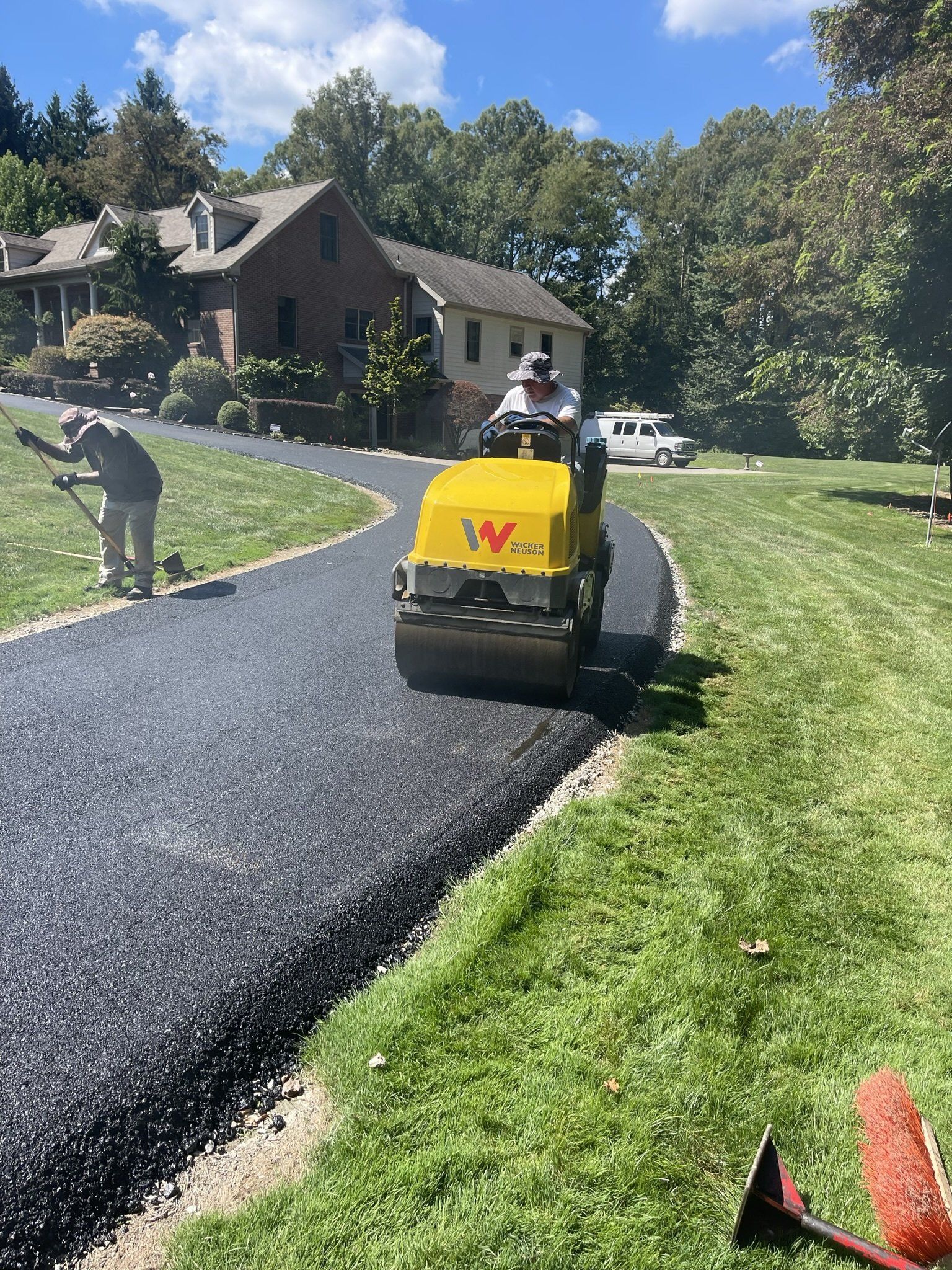 working on pavement