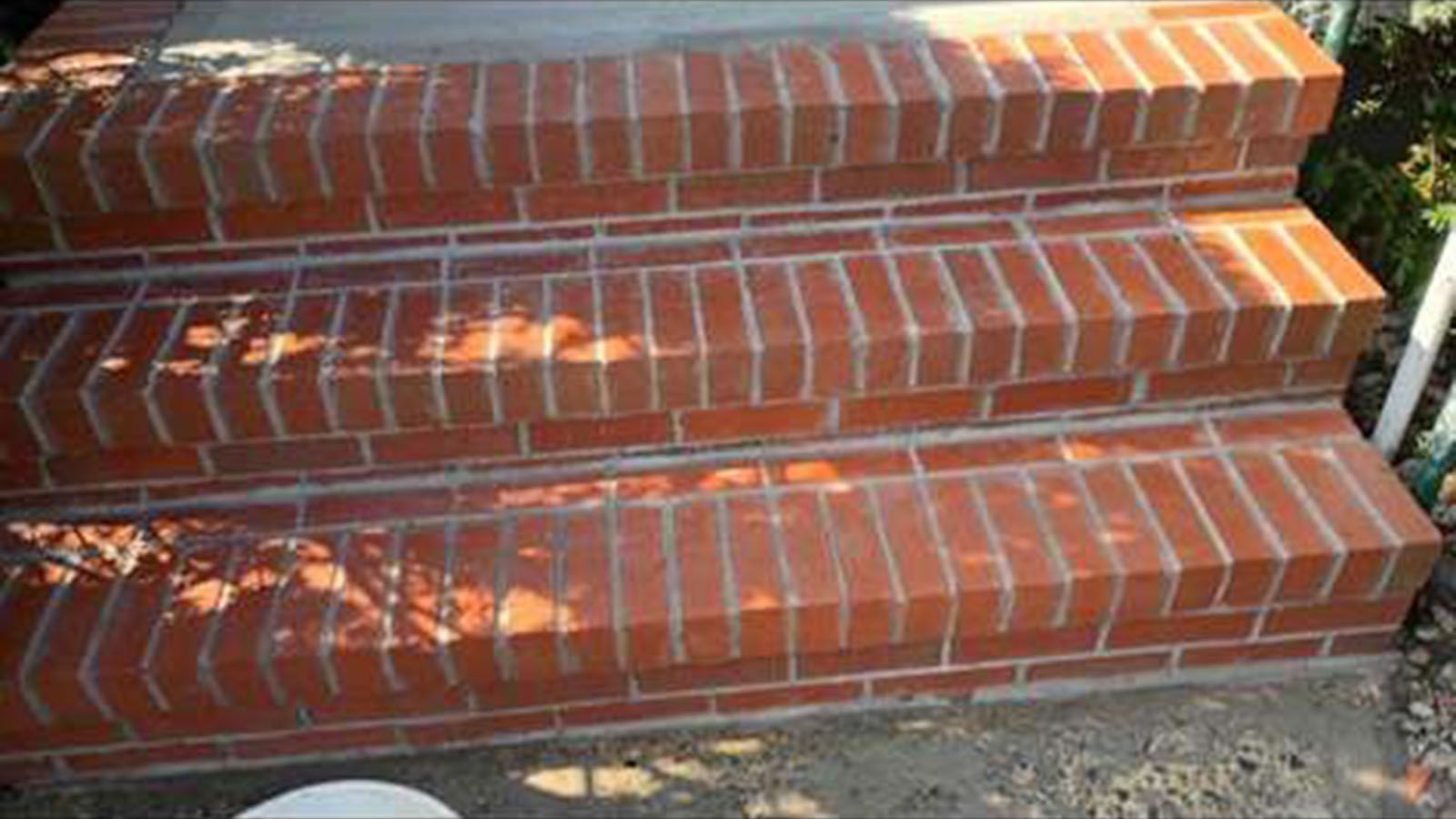 Brick steps leading up