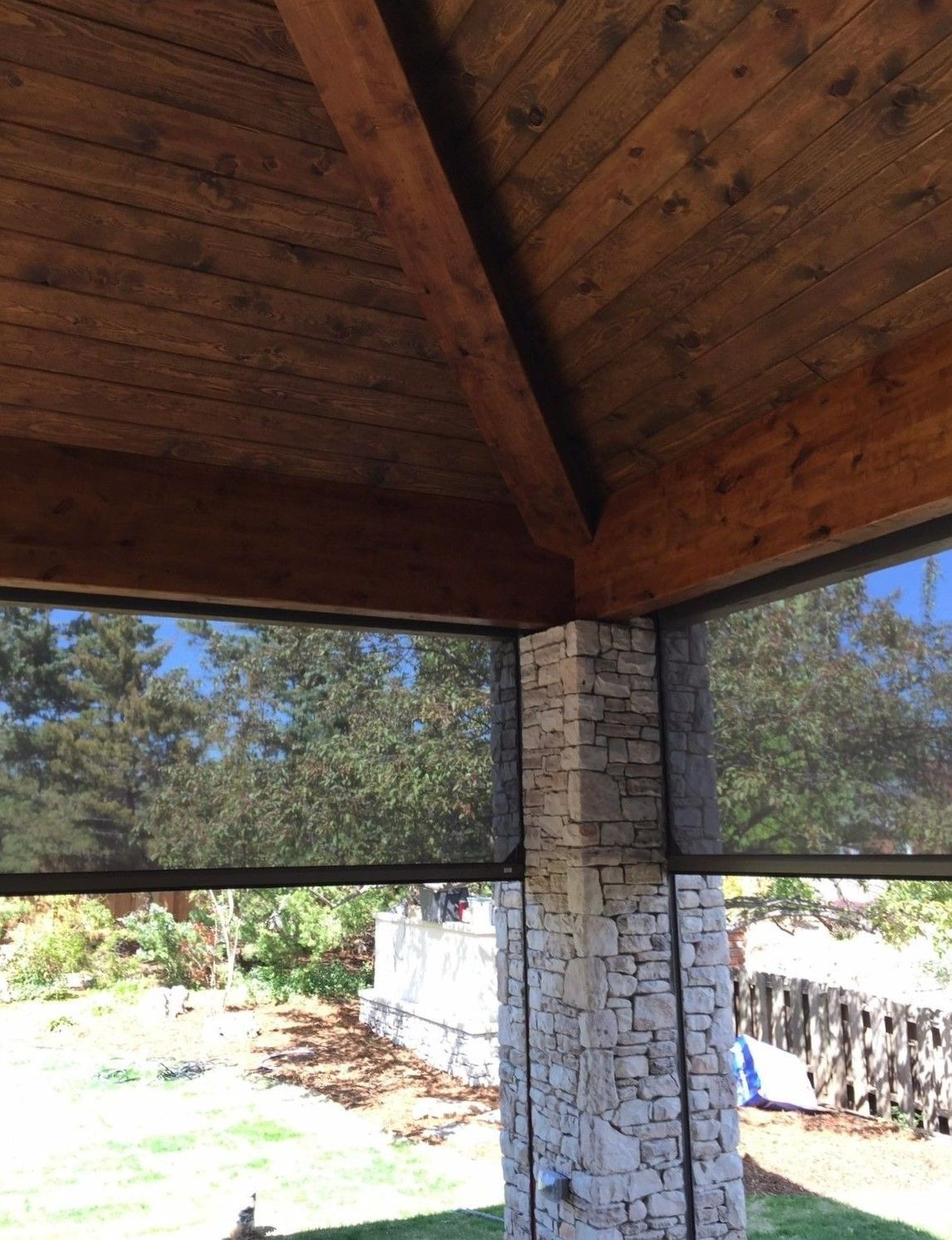 Motorized patio screens