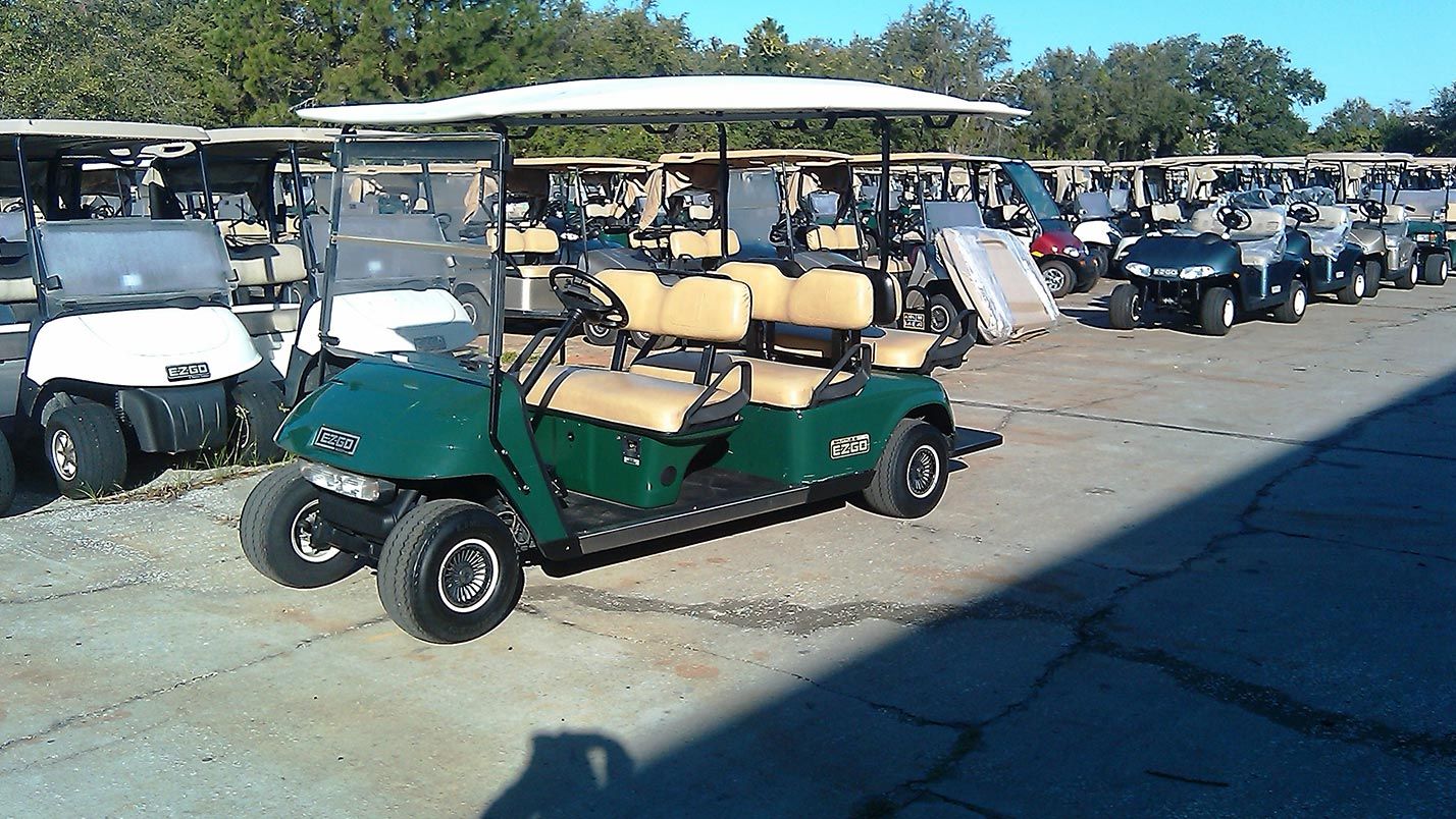 Green golf cart
