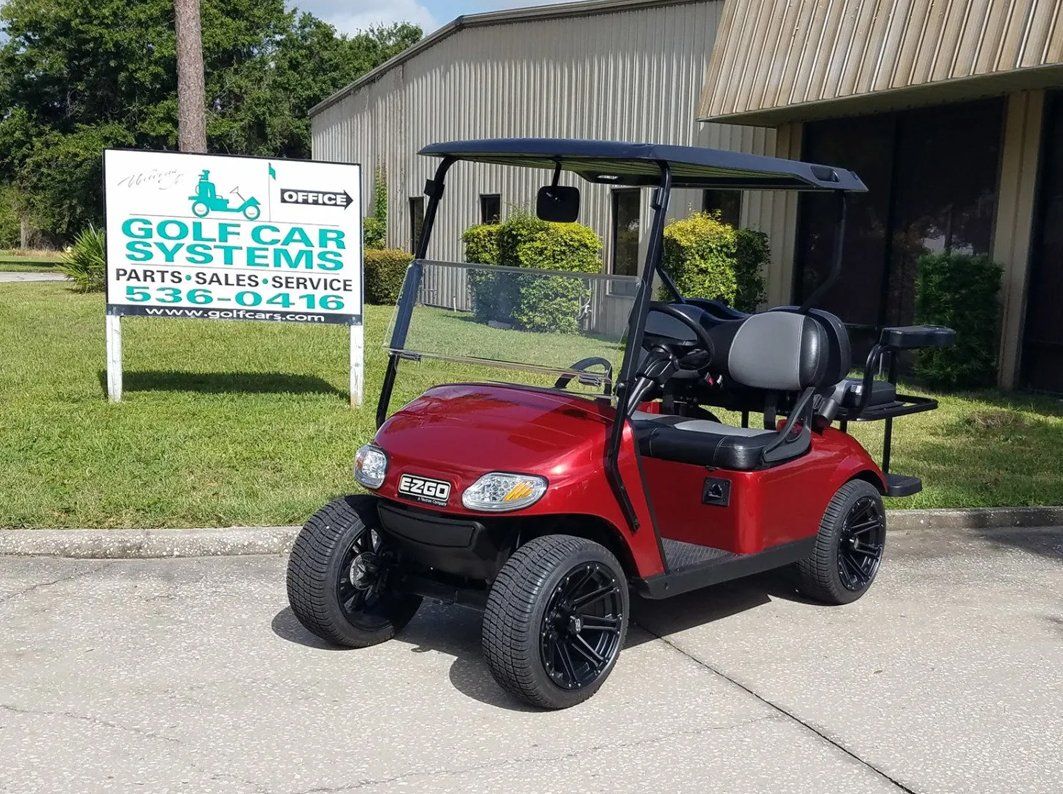 Red golf cart