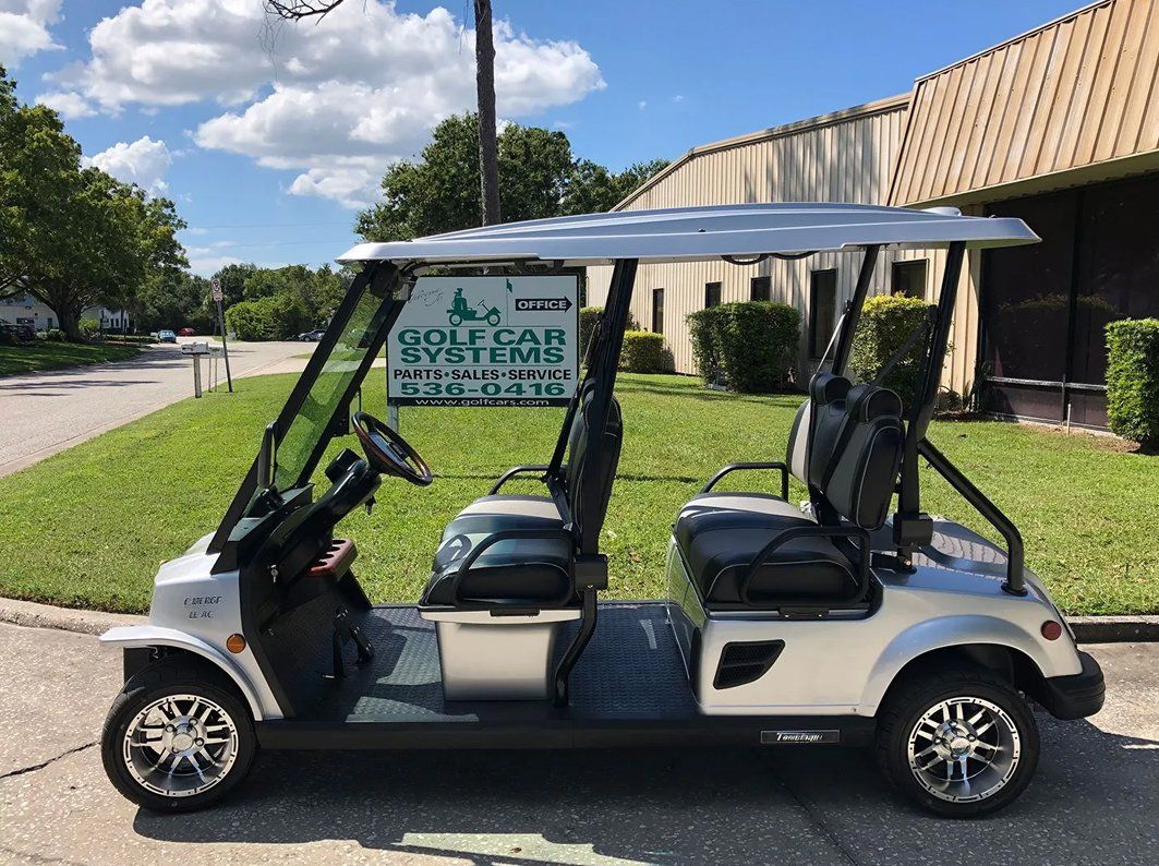 White golf cart