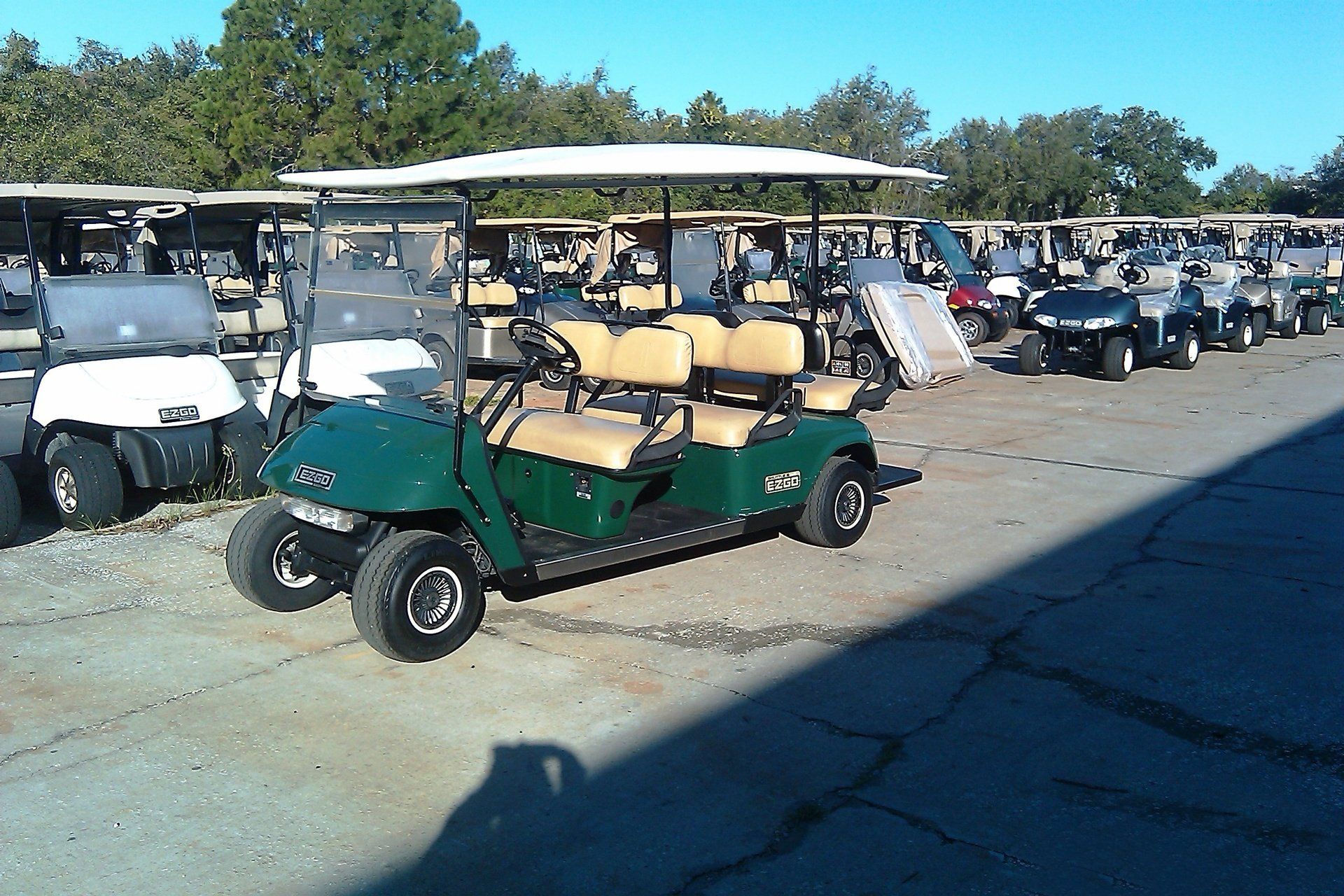 Green golf cart