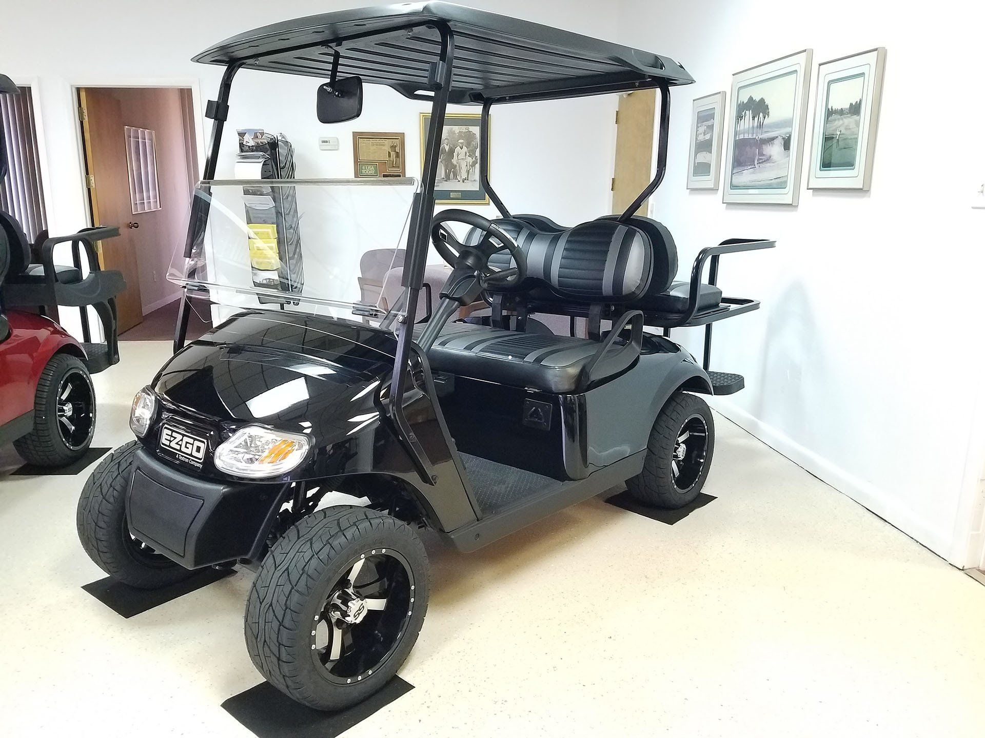 black golf cart