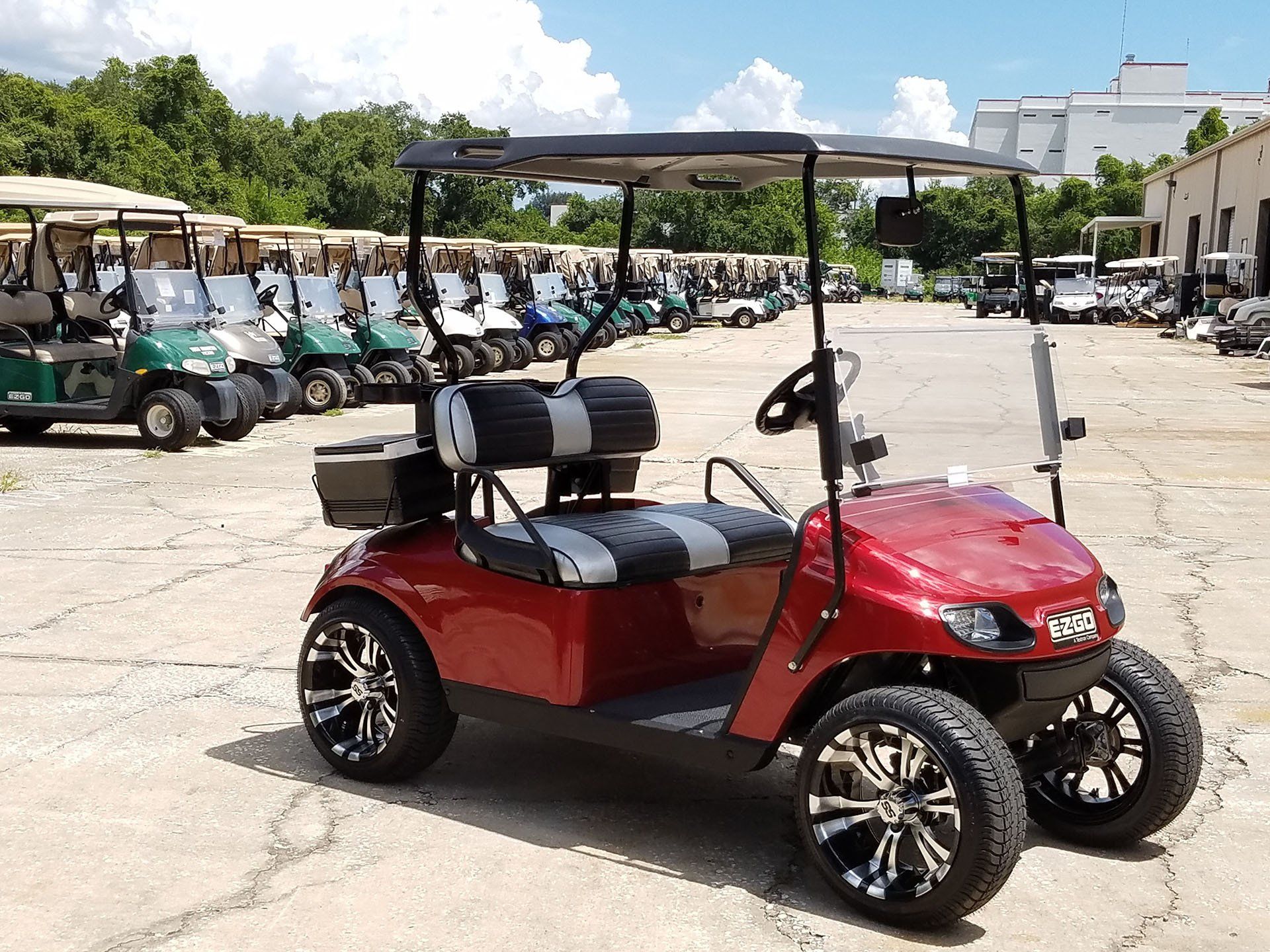 red golf cart