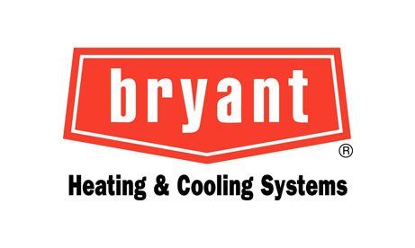 The bryant heating and cooling systems logo is red and white.