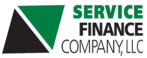 A green and black logo for service finance company llc