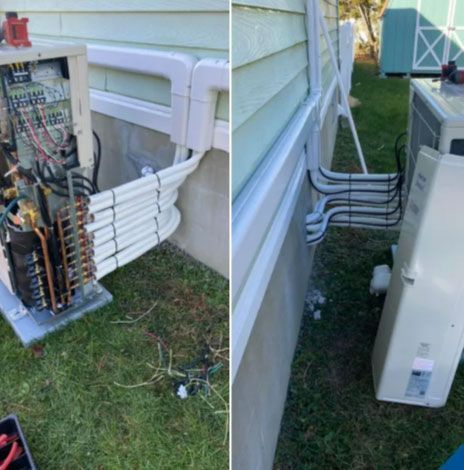 before and after images of hvac unit
