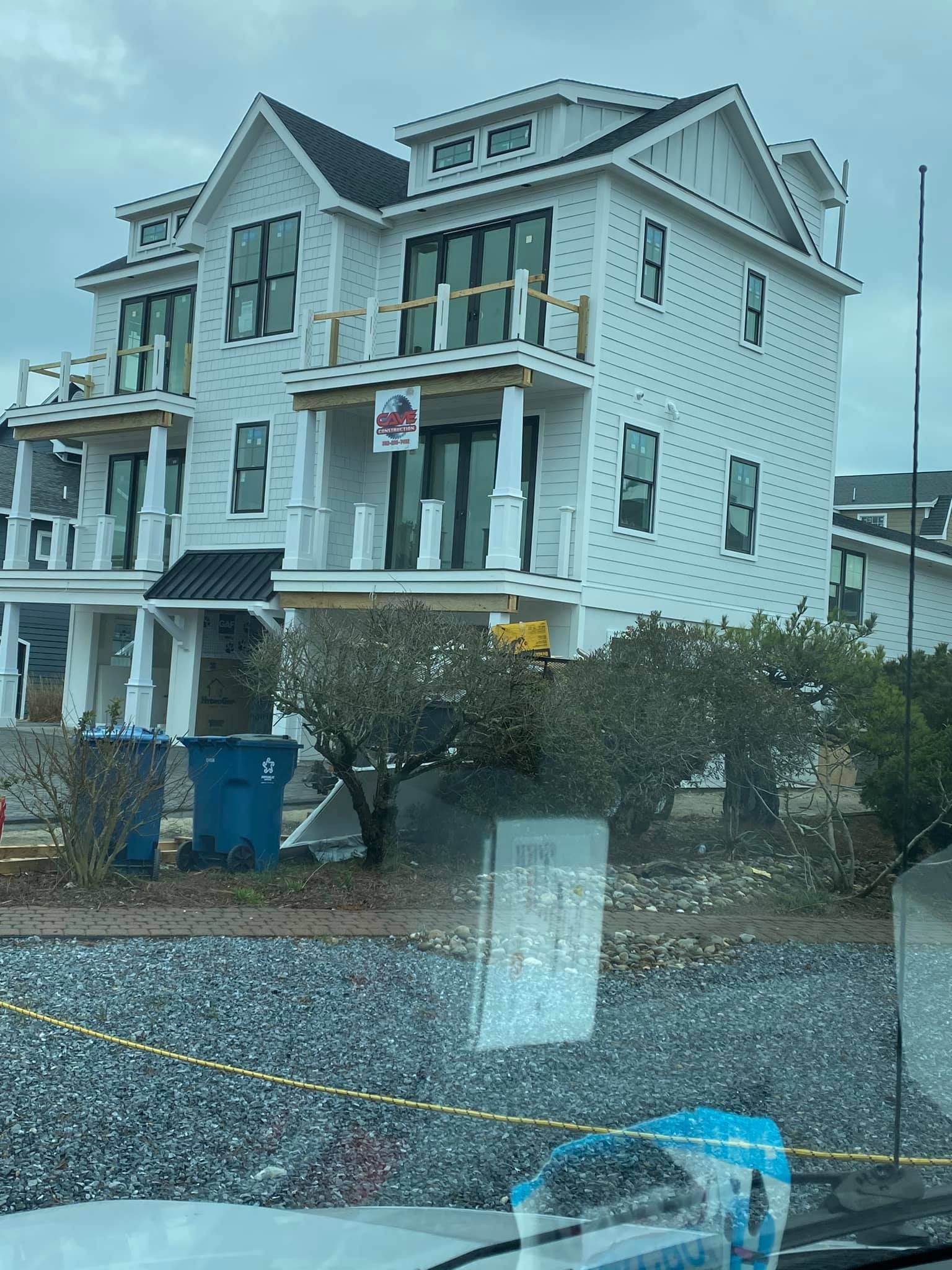 outside a newly built house