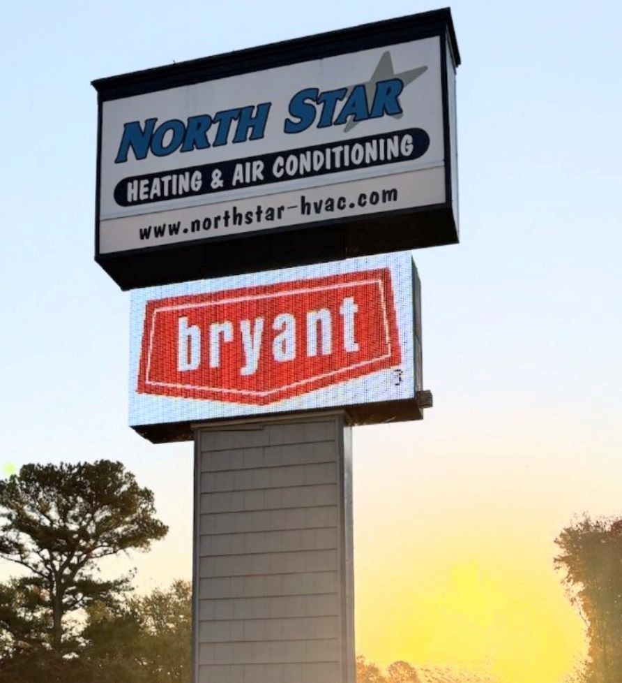 A sign for north star heating and air conditioning