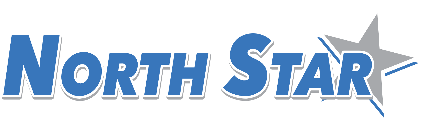 The north star logo is blue and silver with a star in the middle.