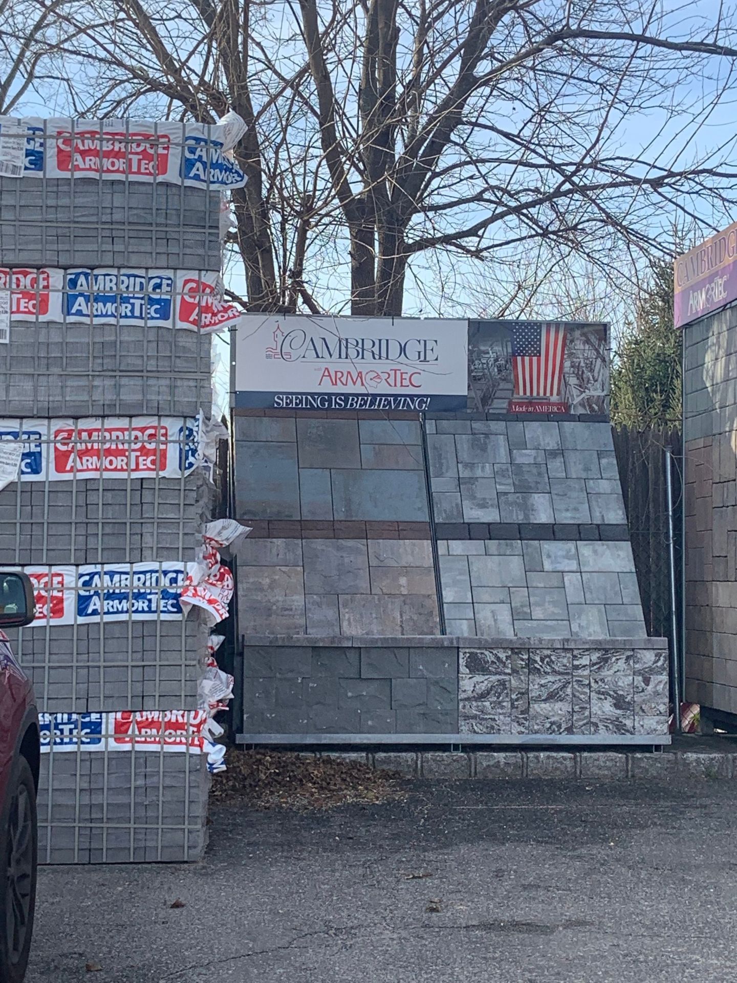 There are many different types of bricks on display at this store