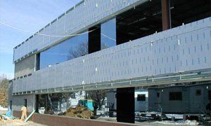 Commercial curtain wall installation