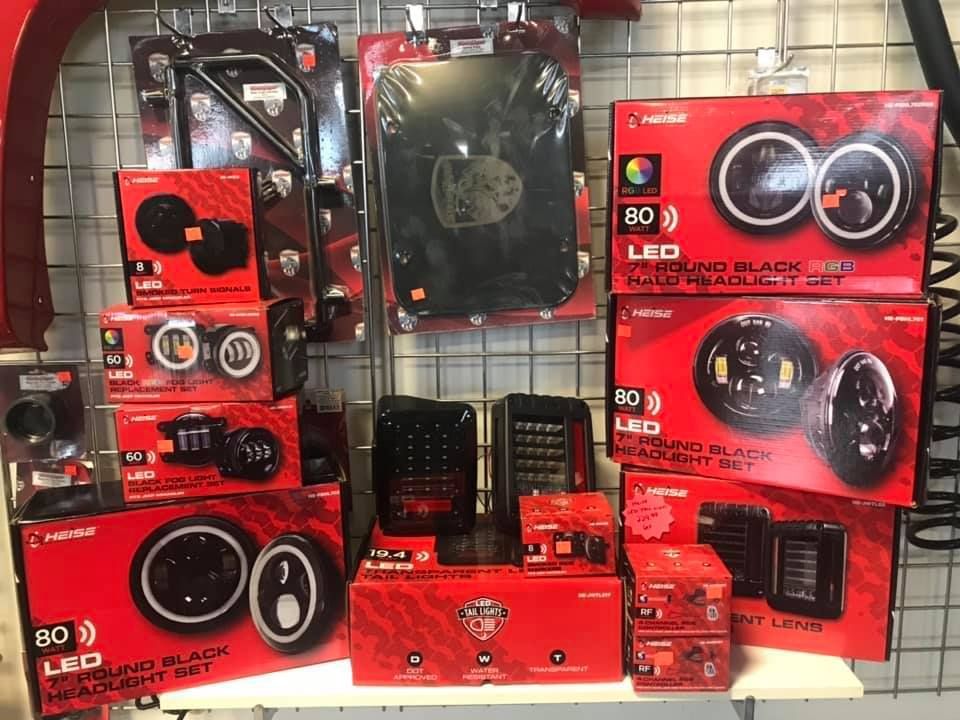 A bunch of boxes on a shelf with one that says 80 on it