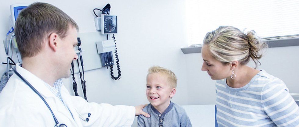 Mother and child inside the clinic