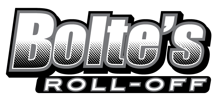Bolte&rsquo;s Roll-Off logo in bold white and gray text on a black background