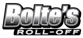 Bolte&rsquo;s Roll-Off logo in bold white and gray text on a black background
