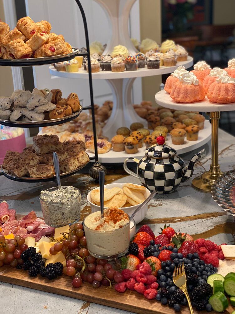 There are many different types of food on the table.