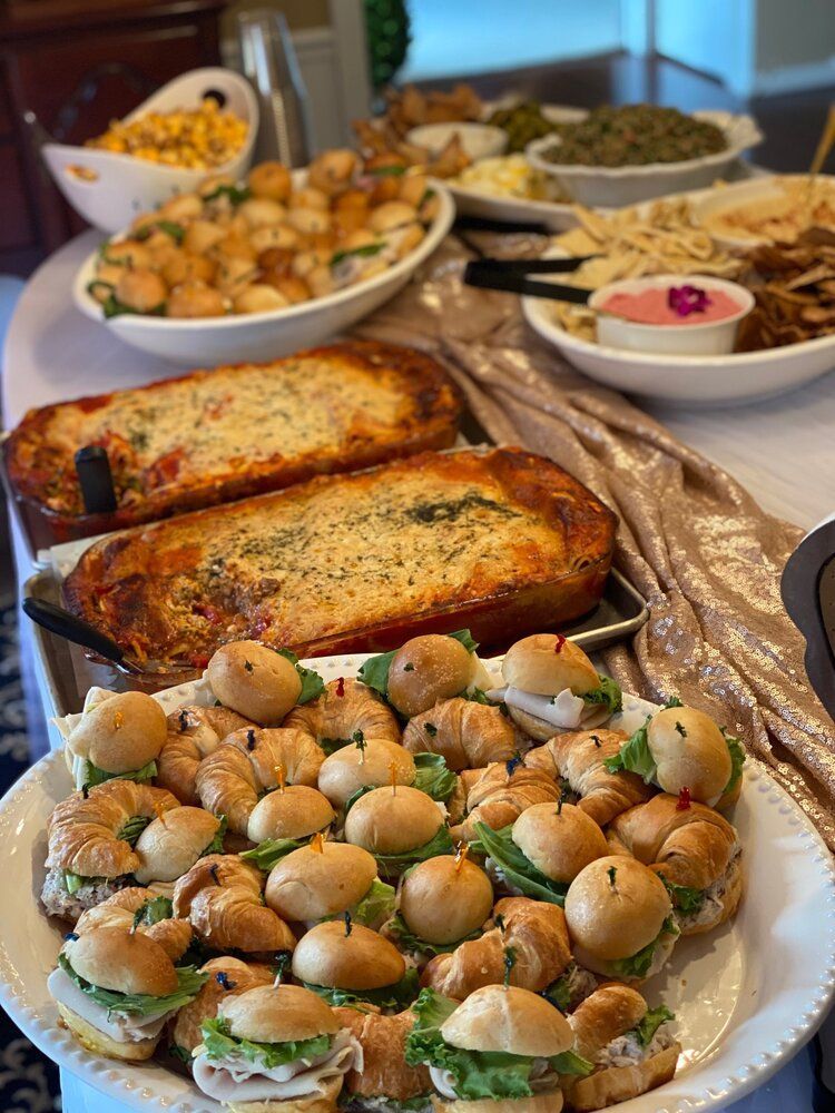 There are many different types of food on the table.