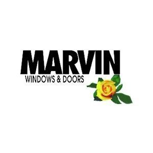 Marvin Windows & Doors logo with a yellow rose.
