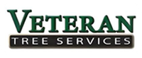 Logo for Veteran Tree Services featuring green text above a black rectangle containing the white text "TREE SERVICES".
