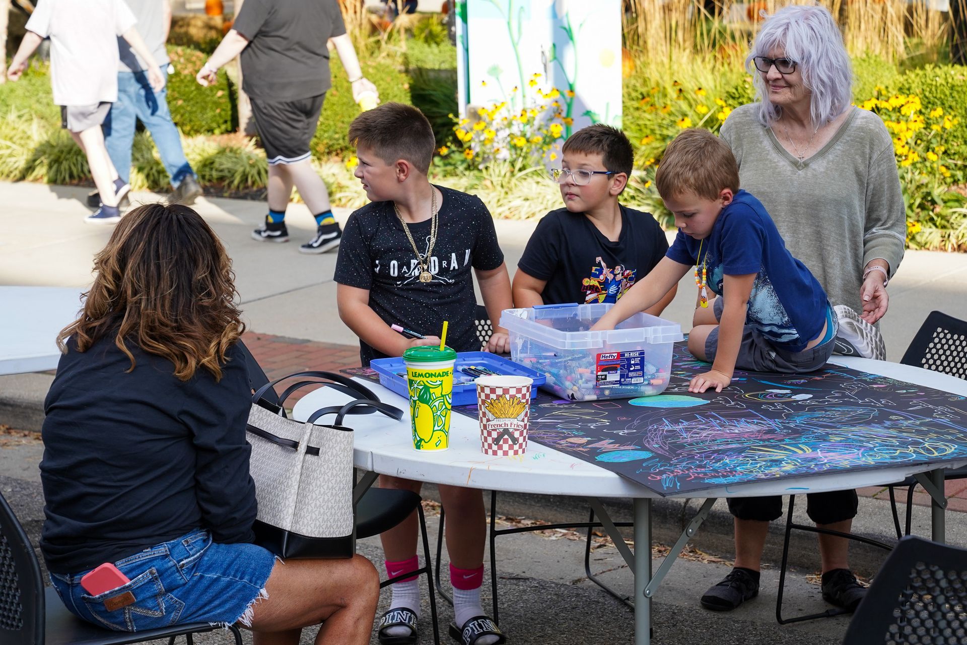 group of people sitting