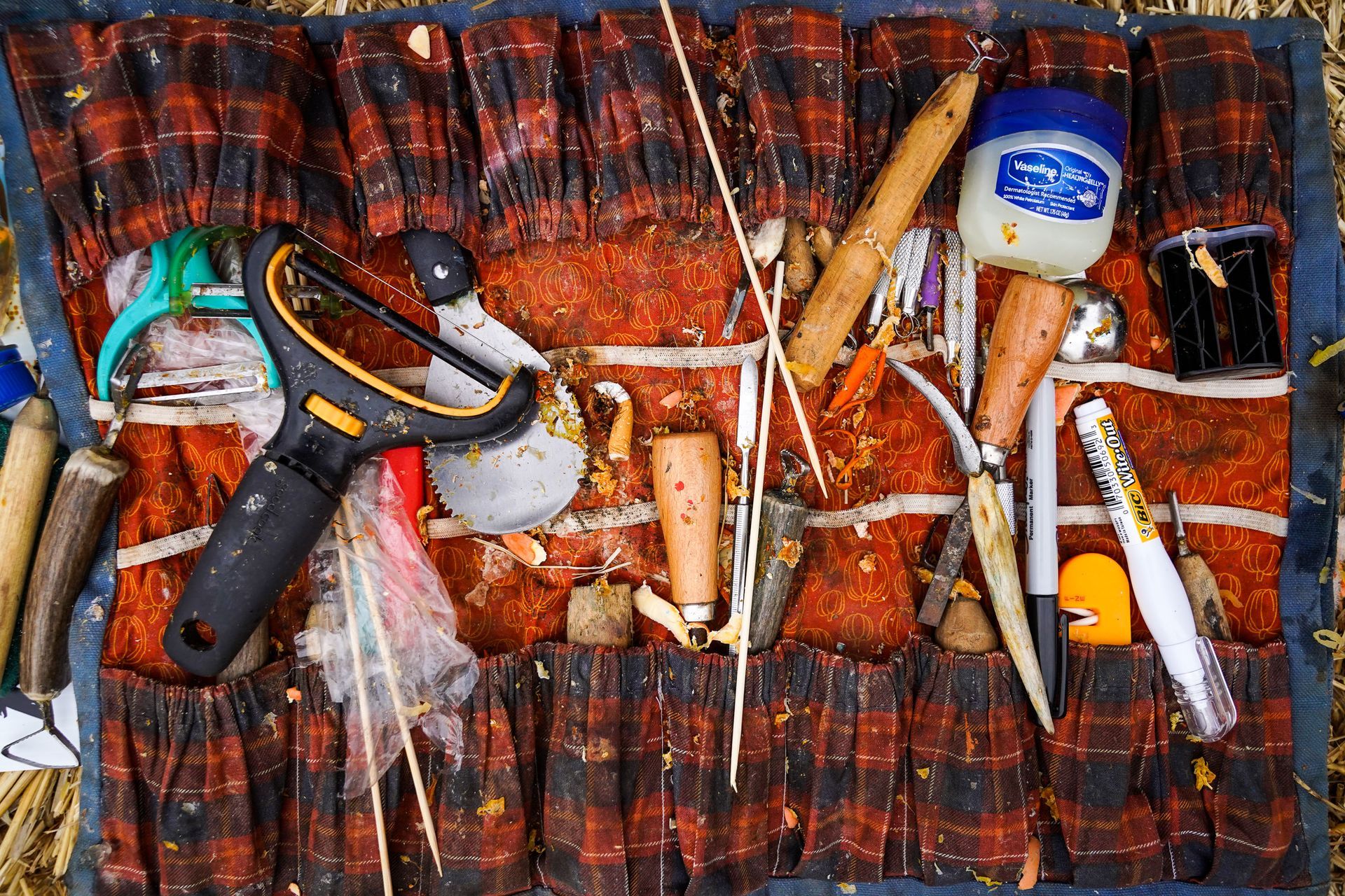 a bunch of tools including a vaseline bottle